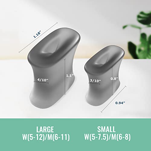 Image of Welnove 12-Pack Gel Toe Separators - Bunion Pads - Toe Spacers for Straightening Overlapping Toes for Men and Women - Transparent Black
