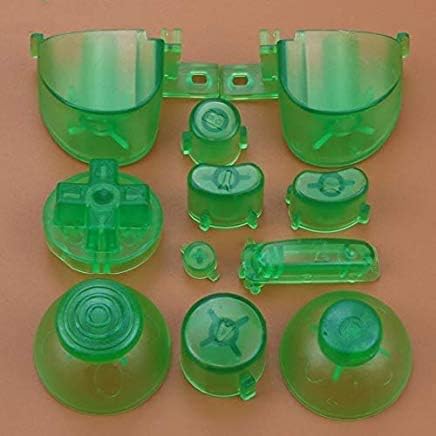 11 in 1 Full Buttons ABXYZ Button Thumbstick Cap Joystick Dpad Buttons for Nintedno Gamecube NGC Constroller (0-Clear Green)