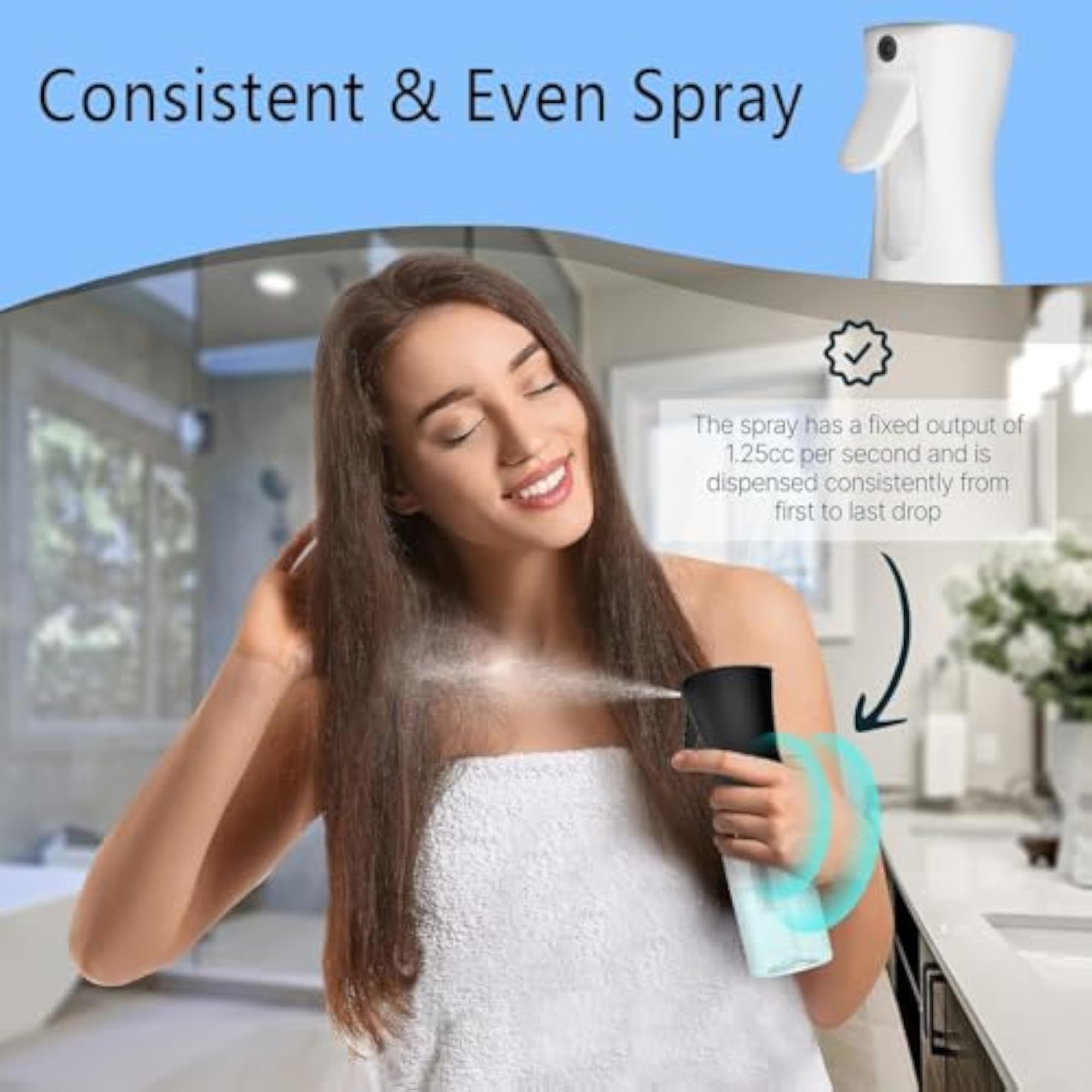 200ml Empty Continuous Mist Spray Bottle, Transparent