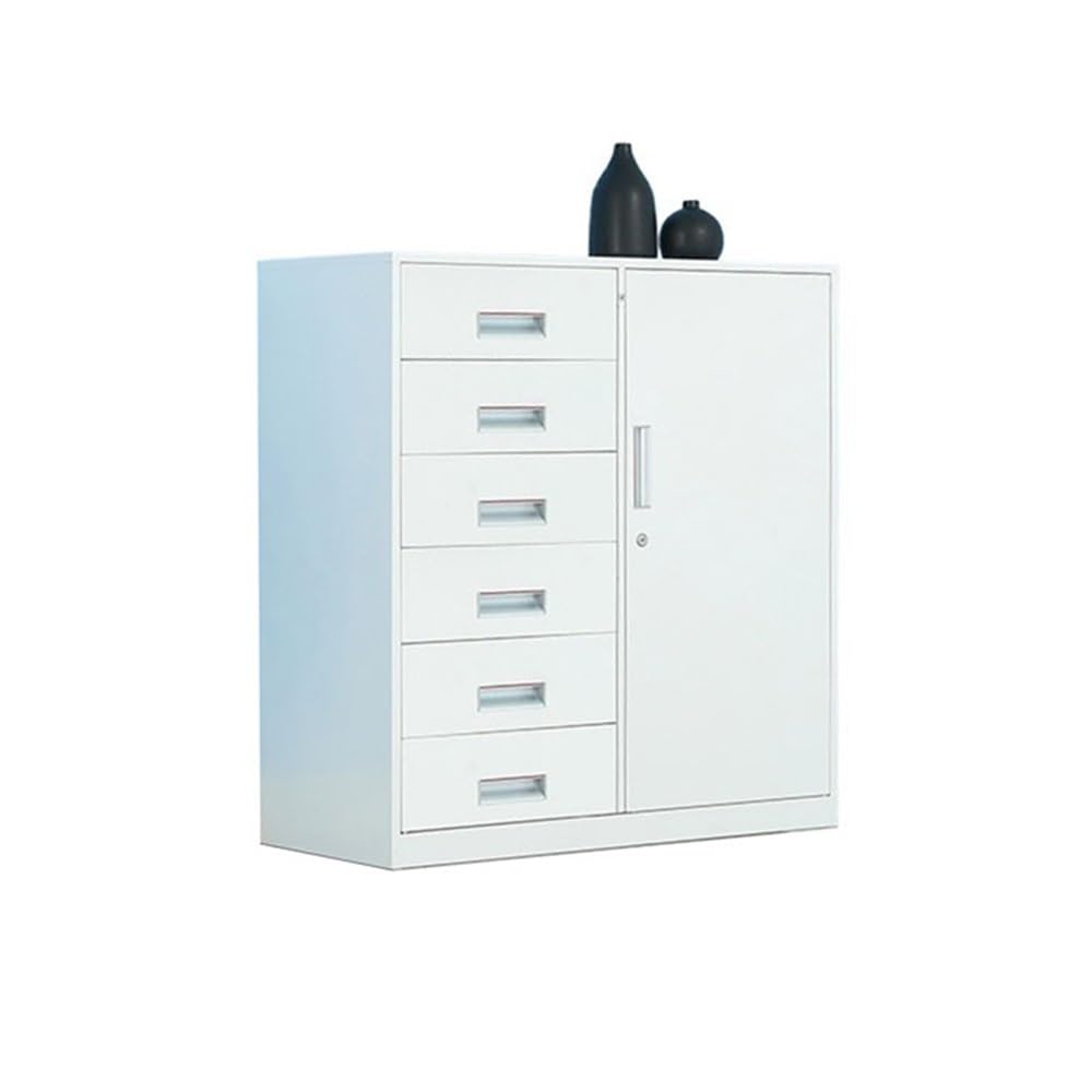 Aioneer White File Cabinet 6 Drawer Cabinet Household Multifunctional Storage Cabinet Metal Data File Organizer Office File Cabinet Filing Cabinet