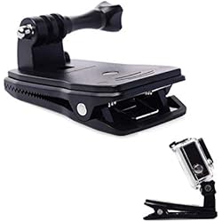 Soporte Para Camara 360 Grados SHULLIN Soporte giratorio de 360 grados para mochila, mochila, soporte para cámara, mochila, correa para el hombro, clip para mochila para Gopro Hero, correas para gorros, bolsos, mochilas