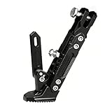 オートバイ フットサイド スタンド のために Yamaha NIKEN NIKEN GT, 高さ調整可能 バイク サイドスタンド アルミ合金製 ノンスリップ パーキングスタンド,A/Black [並行輸入品]