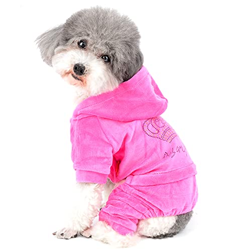 RANPHY 犬服 パジャマ ロンパース ベルベット ジャンプスーツ 猫服 春夏服 小型犬 柔らかい ドッグウエア かわいい おしゃれ スウェットシ Tシャツ 四つの足 カバーオール ペット洋服 犬用スポーティーパーカー つなぎタイプ ジャージ 部屋着 寝
