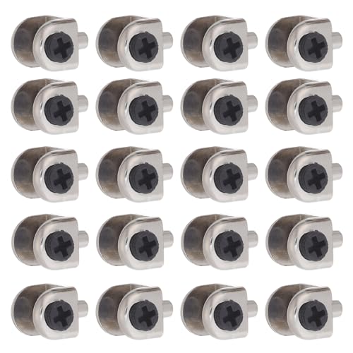 OSALADI Lot de 20 Pinces pour Vitre Murale en Alliage de Zinc Noir, Supports Fixes pour Étagères en Verre de 4 à 8 Mm, Clips pour Panneaux Salle de Bain,...
