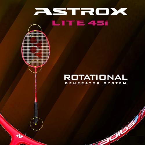 Image of Yonex Graphite Strung Badminton Racquet Astrox Lite 45i (G4, 77 Grams, 30 lbs Tension, Scarlet)