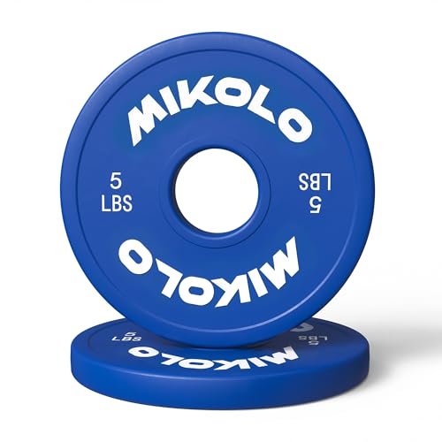 Mikolo Change Weight Plates 1.25LB 2.5LB 5LB Set Fractional Plates Set Bumper Plates for Cross Training Fit 2 Inch Barbells Strength Training Weight Plates (5LB)