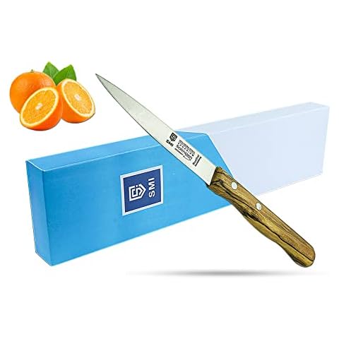 SMI - 20,3 cm Gemüsemesser Spickmesser Solingen Obstmesser Profi Schälmesser Edelstahl Scharfe Gerade Klinge Oliven Holzgriff - nicht spülmaschinenfest Cover