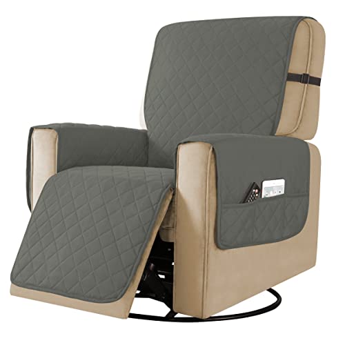 Subrtex Recliner Chair Covers Small Recliner Sofa Slipcovers Reversible Washable Recliner Chair Protector With Elastic Adjustable Strap (Small, Light Gray) #TOP19