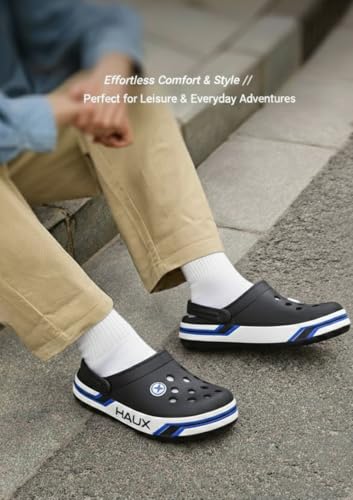 Image of HAUX Casual Clogs for Men | Soft & Comfortable EVA Slip-Ons | Lightweight Slippers & Everyday Wear Comfort Clogs for Men