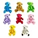 Produktbild 8 x sortierte kleine süße Teddybären  Blau, Braun, Grün, Pink, Lila, Rot, Weiß, Gelb