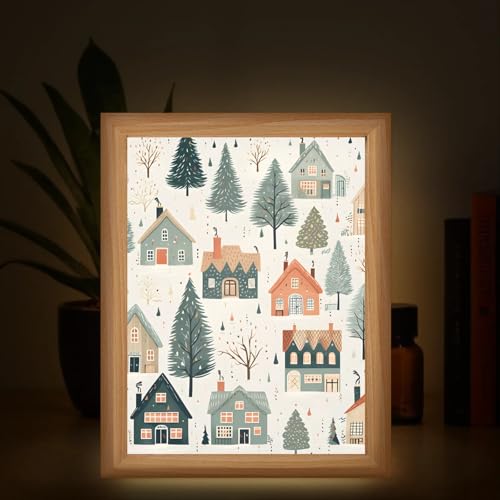 Light Up Painting, Graffiti Forest Wall Art Picture Light Magical Forest Light Up Desktop Art Decor, 10 Brightness, USB Powered, 3 Lighting Modes, Anxiety Relief Gift for Bedroom Home - Without Frame