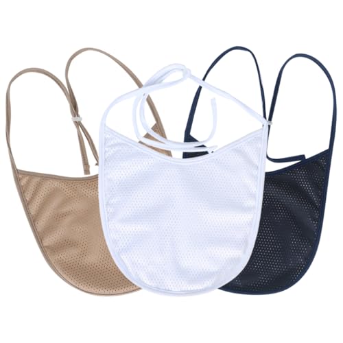 tracheostomy neck stoma coverbreathable laryngectomy cover for tracheotomy caretracheal care supplies-adjustable neck trachea protector white-navy-khaki-3pcs large