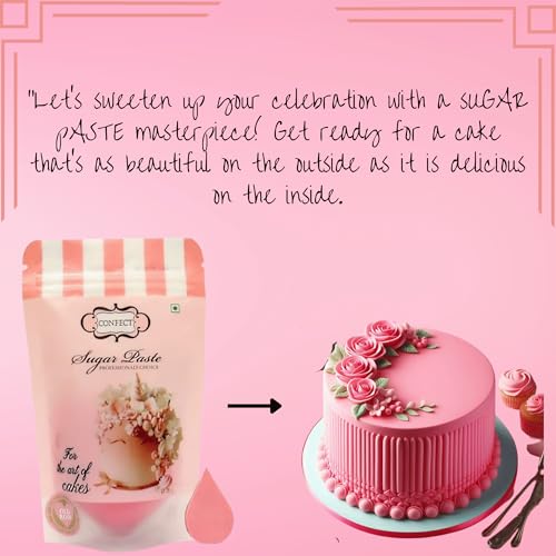 Image of Confect Old Rose Pink Fondant for Cake Decorating Fondant, Smooth & Pliable Icing for Cakes, Cupcakes & Sugarcraft | Vegan, Gluten-Free, Nut-Free, Palm Oil-Free - 250 Gms