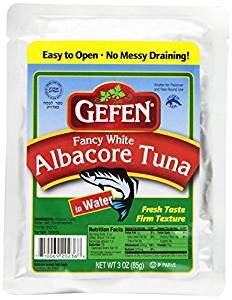 Gefen Fancy White Albacore Tuna In Water KFP 3 Oz. Pack Of 6.