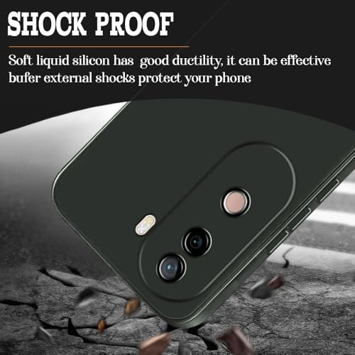 Image of Back Cover for Vivo V40e 5G / iQOO Z9s 5G | Full Camera Protection | Premium Liquid Silicon Case | Flexible Bumper Case for Vivo V40e 5G / iQOO Z9s 5G (Military Green)