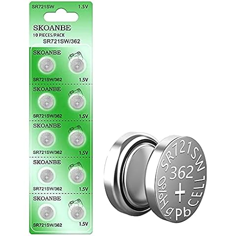 SKOANBE SR721SW 362/361/162 1.5V Button Coin Cell Watch Battery-10 Packs Cover