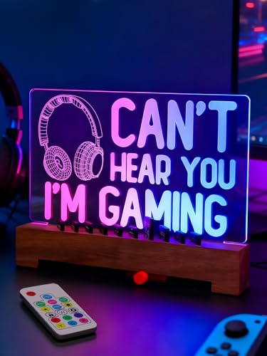 Image of CoolGift Mart Game Card Cartridge Holder for Nintendo Games, Games Card Storage Stand with 10 Cards Compatible with Switch 2 / OLED / Lite / SD, Game Gifts for Gamer, Can't Hear You I'm Gaming Room Decor