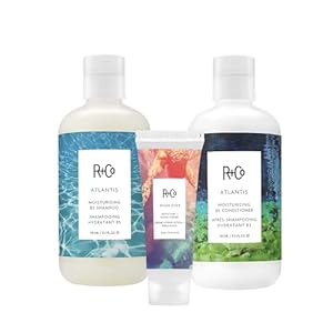 R+Co Atlantis Moisturizing B5 Shampoo and Conditioner Set (8.5 Oz) + High Dive Travel Size (.5 Oz) | Shines + Tames Frizz + Hydrates | Vegan + Cruelty-Free |