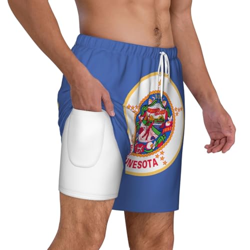 Short de bain homme avec doublure de compression maillot Minnesota original - 3