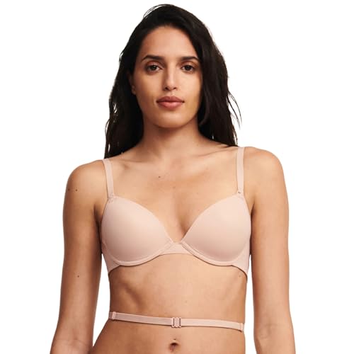 Chantelle Women's Low Back Plunge T-Shirt Bra, Opaque, Nude Blush, M