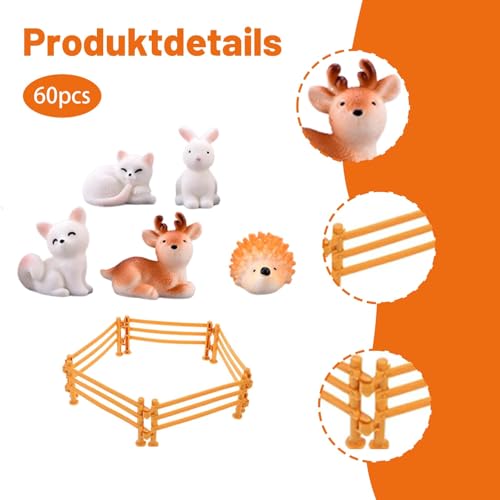 50 Stück Miniatur Zaun Für Kreative Farm Szenen, Schleich Zaun Mit Fünf Tiere., Schleich Zäune Spielzeug Für Kind Ab 3 Jahren, Eltern-Kind Aktivitäten, DIY Mini Zaun Playmobil Zaun Set, 9 X 4 X 0.8 Cm