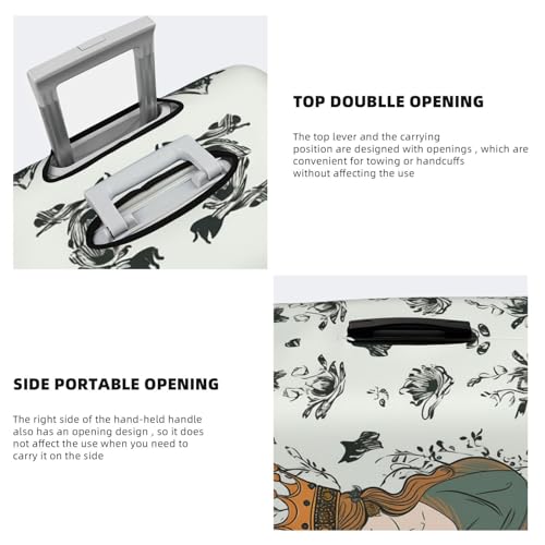 Travel Luggage Cover Girl wearing crown Suitcase Protector Elastic Washable Stretch Suitcase Protector Anti-Scratch Travel Suitcase Cover Fit 18-32 Inch Luggage4