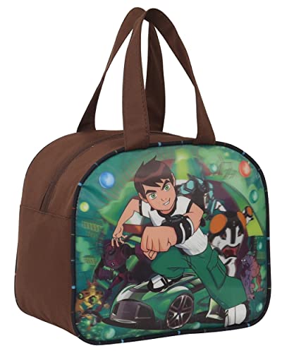 Image of STRONG LIFE Polyester Tiffin Picnic Work School Office Lunch Bag for Kids with Bottle Holder (Brown)