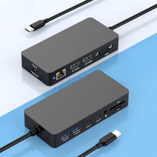 Surface Thunderbolt 4 Dock Triple Displays with 100W Power Supply, 12 in 1 Surface USB4 Dock with Dual 4K HDMI+VGA for Surface Pro 12/11/10/9/8/X/7+/7, Laptop 7/6/5/4/3,Go 4/3/2/1,Studio 2/1
