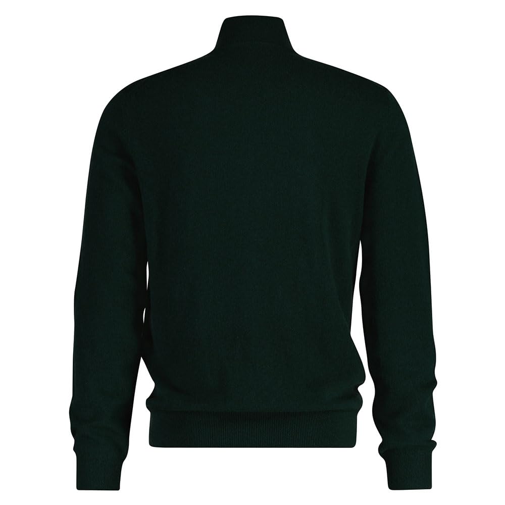 GANT Extrafine Lambswool Zip Cardigan, Tartan Green, M