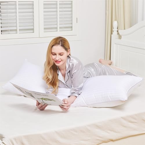 YUGYVOB Body Pillow for Adults- Large Full Body Pillow Insert, Breathable &Cooling Satin Stripe Long Pillow for Bed, Fluffy & Firm, 20x54 Inch