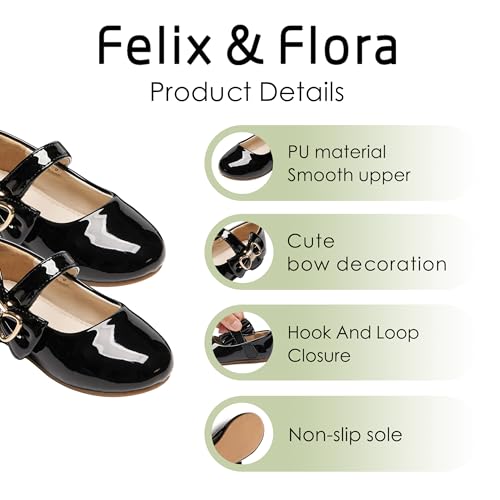 Image of Felix & Flora Toddler Flower Girl Dress Shoes - Baby Girl Ballet Mary Jane Flats for Party School Wedding