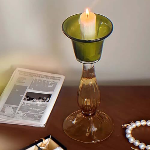 Bougeoir en verre ambré pour sublimer une table terne - 7