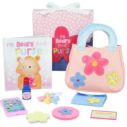 Tickle & Main My Beary First Purse Playset Baby Girl Purse - 9-Piece Faux Leather Pink Ages 1+ - Storybook & Accessories for Imaginative Play - Birthday Gift for One Year Old Girl by Tickle & Main - Used condition - Image 8