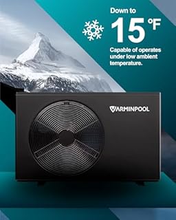 VARMINPOOL 40000BTU Pool Heat Pump with Smart Invert, up to 10,000 Gals In and Above Ground Pools, Energy Efficient Pool Heater with WiFi Capable Smart Timer, Heat & Cool Duo Mode, 240V, V10 Plus