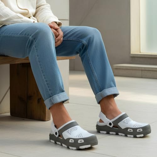 Image of BRUTON Extra Soft Men's Classic Casual Sandals /Clogs Adjustable Back Strap | Lightweight & Comfortable | Stylish & Non-Slip | Waterproof & Everyday Mules for Men & Boys