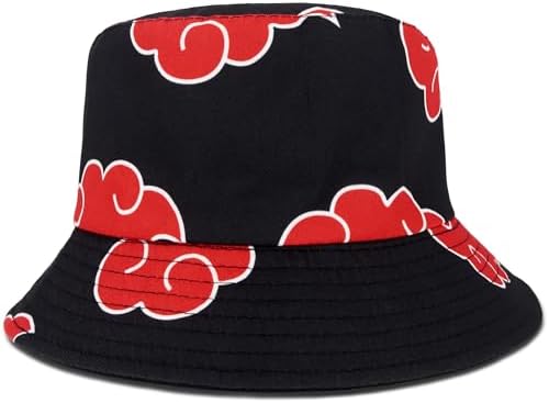 Roffatide Anime Naruto Akatsuki Gorro de Pescador Estampado Compl...