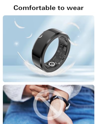 Jefuzh Smart Rings Health Tracker，Sports Fitness Ring，Step Tracker，Heart Rate Monitor ，Blood Oxygen， Sleep Tracker ，IP68 Waterproof，Activity Fitness Tracker，Best Smart Rings for Women Men (Black, 3) - Thumbnail 7