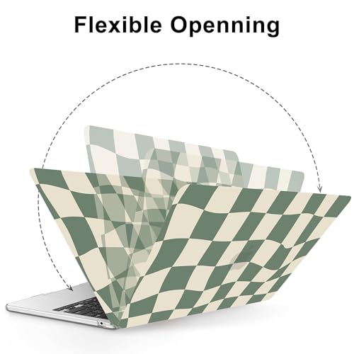 Image of AKIT for MacBook Air 15 inch Case M5 M4 M3 M2 2026-2023, Green Checkboard | A3448 A3241 A3114 A2941, Funny Unique Pattern Hard Shell Laptop Case+Keyboard Cover+Screen Protector for Mac Air 15 inch