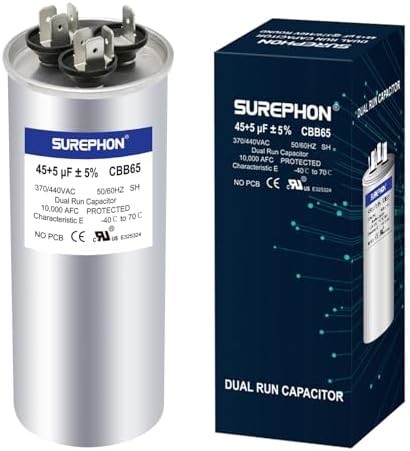Amazon.com: Genteq Capacitor Round 35/5 MFD 440 Volt 97F9848 