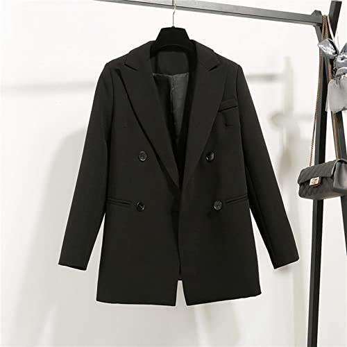 Jaqueta Feminina De Ternos, Botão Solto Blazers De Tamanho Grande Com Bolsos, Casaco Para Inverno