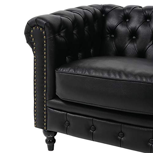 Amazon｜ブラックPUレザーコンパクトチェスターフィールドシングル