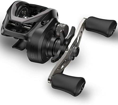 Cadence Essence Low Profile Fishing Reel，Lightweight Baitcasting Reel with 8 Corrosion Resistant Bearings， 20 lbs Carbon Fiber Drag with High Speed 7.3:1 Gear Ratio Baitcaster Reels