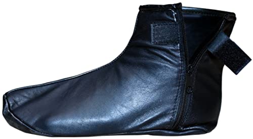 Shanan Men Women Unisex Real Black Sheep skin Leather Socks with Fleece Lined Sizes 6 to 112