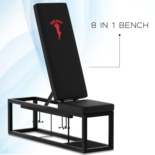 Image of Durafit - Sturdy, Stable and Strong Foldable Bench Max User Weight 500 Kgs Multilevel Incline And Decline Exercise Home Workout