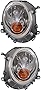 CarLights360 For 2007-2013 Mini Cooper Headlight Assembly Driver & Passenger Side DOT Certified w/Amber Reflector w/Bulbs Halogen Type-Replaces MC2502105 MC2503105