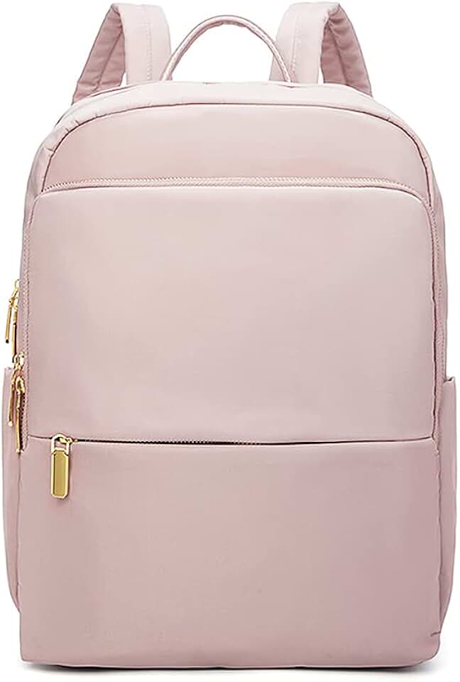 Mochila Feminina de Nylon Impermeável, Compartimento para Notebook de 14 polegadas, Ideal para Comutar, ir à Escola e Uso Casual