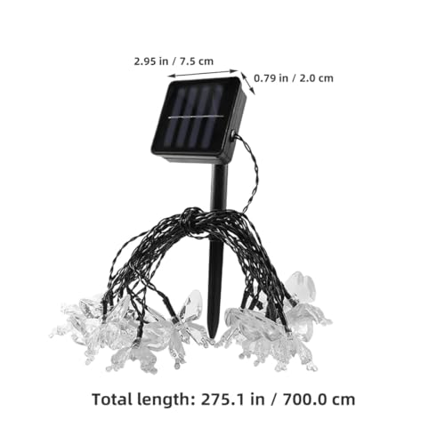 Luces solares decorativas mariposa para jardín 7m 50 LED miniatura 2