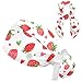 Strawberry Scrub Caps Women with Button Adjustable Hats Surgical Bouffant Caps for Women with Hairband