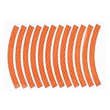 Partuto 12Stk Radfelgen Aufkleber Bogenform Auto Felge Bänder Dekoration Aufkleber für 14"-22" Felge Orange PET