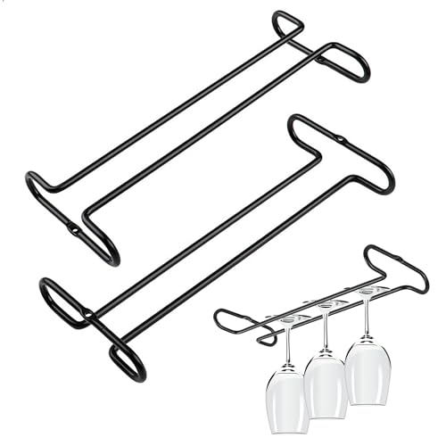 mongtsamz Sujeta Vasos de dos Piezas,Colgador Tazas con Textura Metálica,Cuelga Copas de Vino para Colgar,Porta Vasos para Colgar y usar en Armarios,Ahorra Espacio en Cocinas,Bares y Salones
